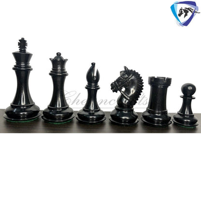 4.1" Staunton Chess Pieces Set in Ebony wood & Boxwood- EXCALIBUR  Weighted w/ 2 Extra queens- 4Q
