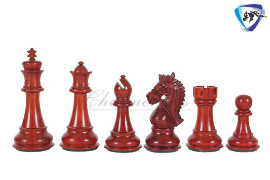 4.5" Bud Rosewood staunton chess pieces set BRIDLE SERIES Weighted w/ extra queens.