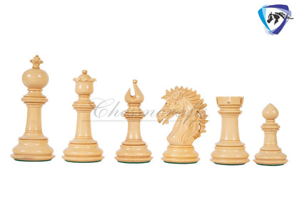 4.5" Staunton Bud Rosewood Chess pieces Set- VICTORIA CROSS - Triple Weighted + 21" Bud Rosewood Chess Board  + Leatherette storage Box.