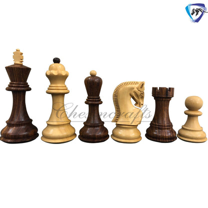 COMBO of Russian Zagreb Chess Set With 21" Rosewood(sheesham) Chess Board - Chess coins King 4" Double Weighted Extra Queens.