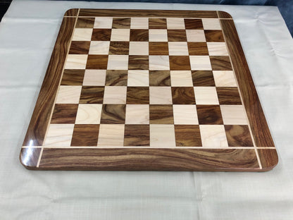 21" wooden(sheesham) flat chess board - Golden Rosewood & Maplewood 55mm square CROSS border Handcrafted big size chess board.