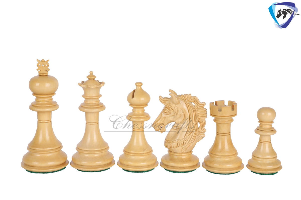 4.5" Luxury Staunton Ebonywood Chess pieces Set- Alexander series-Triple Weighted + 21"/ 23" Ebonywood Chess Board-STEP DESIGN + Storage Box